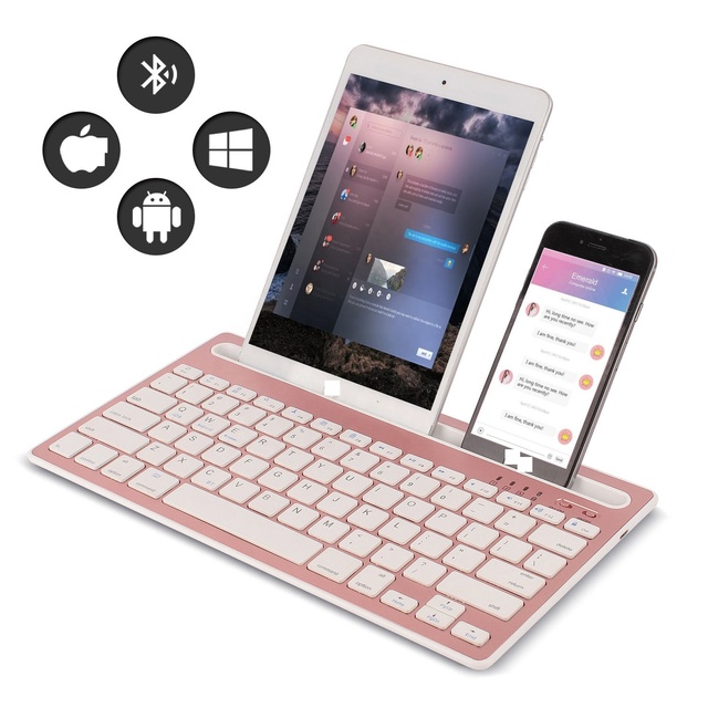 Newest Hot Selling Dual Channel Wireless BT Keyboard Computer Connection Universal Office Multi-device Mobile Phone Keyboards
