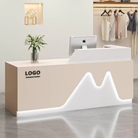 Comptoir de réception en bois massif pour salon de beauté et salon de coiffure - Design moderne