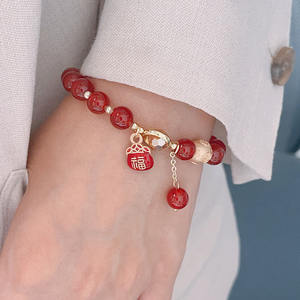 2024 Dragon Year Red Agate Pulseras de cornalina natural para novia Mujeres Primordial Year Lucky Cat Coin <span class=keywords><strong>Pulsera</strong></span> de ágata roja - Product Image 3