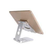 Support de téléphone et tablette rotatif doublement pliable en alliage d'aluminium de grande taille avec support de bureau pliable en argent/noir/or/or rose/rouge