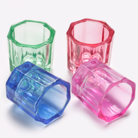 Gobelet mélangeur en verre durable et coloré pour teinture de cils et sourcils, tatouage et encre à ongles