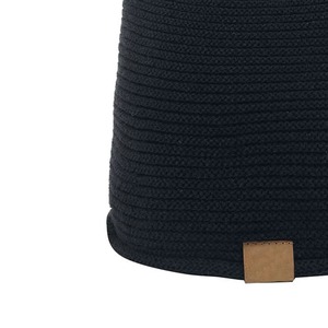 Gorro de Punto Verde Oliva con Detalle de Cremallera Falsa, Unisex, para Adultos, Casual, de Invierno, 100% Acrílico, Color Sólido - Product Image 4