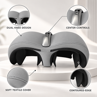 Masseur chauffant sans fil gris pour genoux avec compression d'air, vibration, double chaleur et 4 modes de massage pour les soins des genoux à domicile