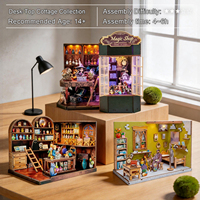 Nouveauté 2026 : Maison miniature en bois Y-TOP à monter soi-même, étagère, puzzle 3D en bois, décoration de coin lecture, idéal comme cadeau, peut s'illuminer