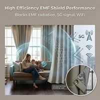 Rideaux Faraday 83,5x52, protection contre les radiations EMF RF, panneau unique, face en acrylique, dos en tissu brocart, motif géométrique abstrait