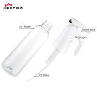 Nouvelle bouteille pulvérisateur à brume fine transparente vide pour le coiffage des cheveux, 200 ml, 300 ml, en plastique, bouteille de pulvérisation continue pour cosmétiques