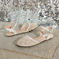 Chaussures Mary Jane blanches ajourées respirantes à lacets en maille, à semelle plate, pour fêtes et occasions décontractées, style princesse, vente en gros