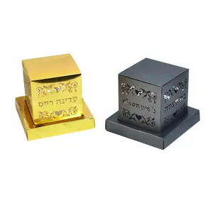 Cajas de tefilin para fiesta de bar, cajas de tefilin personalizadas de color negro y dorado con corte láser, nombre hebreo para fiesta de bar mitzvah