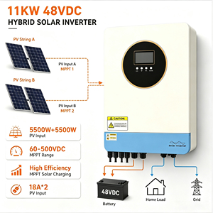 Convertisseur hybride solaire hors réseau 11 kW, entrée PV MPPT 60-500 Vcc, fonctionne avec une batterie au lithium 48 V pour système d'énergie solaire domestique - Product Image 1