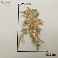 Broderie dentelle tissu 3D fleur couture ABS perle lacets col robe artisanat matériaux paillettes Application