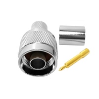 Manufacturer 50 Ohm N-Type Male Plug for LMR400 RG8/U 7D-FB SYWV50-7 GPS 50-7 Coaxial Cable Brass Material Crimp Male Connectors