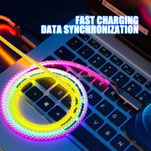 Câble lumineux Câbles de charge pour téléphone portable Lumière LED Micro Usb Type C Chargeur pour téléphones mobiles <span class=keywords><strong>Cordon</strong></span> de charge - Product Image 2