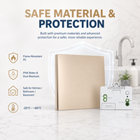 Interrupteur mural sans fil RF433 Intellect Self Power Switch, étanche, auto-alimenté, double pôle, 1 gang, 1 voie, avec indice de protection IP44
