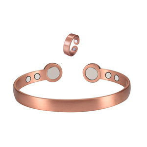 <b>Copper</b> Alloy Magnetic Cuff <b>Bracelet</b> Open Design Strong Magnetic Attraction Unisex Fashion Jewelry - Product Image 1