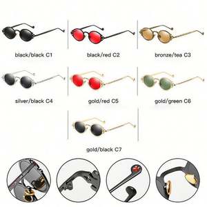 Gafas de Sol Steampunk Vintage de Moda 2020, Montura Metálica para Hombre y Mujer, Protección UV400, Ovaladas Pequeñas - Product Image 6
