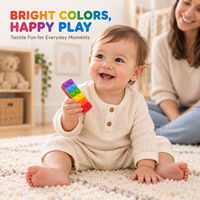 Collier sensoriel en silicone à mâcher en forme de bloc de construction pour enfants, jouet de dentition et de stimulation motrice orale