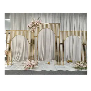 wedding door shape wedding gold metal backdrop stainless shinny materials wedding decoration decor