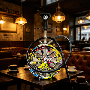 Set de Cachimba Shisha con Diseño de Rueda de Coche y Graffiti, 53CM, con Luz LED, de Aluminio, Estilo Árabe, Tipo Bolígrafo, En Stock, Venta al por Mayor - Product Image 4
