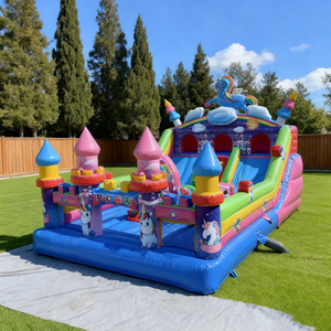 Château gonflable pour enfants avec toboggan, château gonflable personnalisé avec des dessins animés pour une utilisation en intérieur, en extérieur, à la maison, dans la cour, pour les fêtes d'anniversaire - Product Image 5