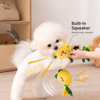 Jouet interactif pour chiot en peluche, durable, écologique, en forme de fruit de dessin animé, qui couine, pour le jeu de la bataille de la corde