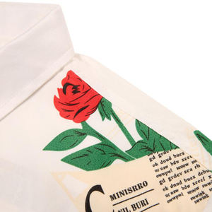 Camisas con estampado de flores de rosas para Hombre, Camisas de Manga Larga informales de lujo, ajustadas, ropa <span class=keywords><strong>negra</strong></span> China - Product Image 5