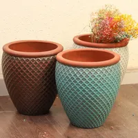 Set Tanaman Klasik Rumah Tangga, Pot Bunga Keramik Segar Porselen untuk Luar dan Dalam Ruangan