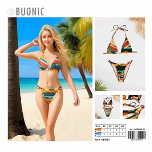 Conjunto de bikini para mujer Buonic, traje de baño estampado, talla 40 42 44 46, ropa de playa S06064-21 - Product Image 3