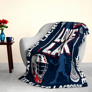 Couverture en flanelle Eat Sleep Lacrosse, thème « Love LAX », jeté doux pour les joueurs de lacrosse, les fans, cadeau sportif, décoration de la maison, couverture en flanelle - Product Image 3