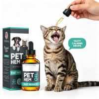 Huile d'huile de chanvre pour le confort et le bien-être des chiens, gouttes calmantes pour chats avec Oméga 3 6 9, soutien immunitaire, absorption rapide