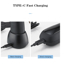 Tondeuse Électrique Sans Fil 3-en-1 pour Barbier avec Écran LCD, Lames en Céramique, Rasoir Électrique pour Zones Sensibles, Tondeuse pour Poils Corporels, IPX6
