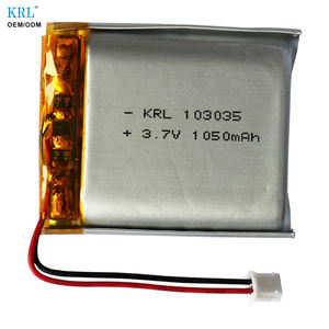Batterie polymère au lithium 3,7 V résistante aux hautes températures, 103035 1050 mAh, cellules Li-ion Lipo pour casque Bluetooth - Product Image 1