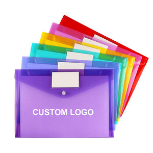 Pochettes en plastique transparentes personnalisables avec logo pour documents, lettres, maison, bureau, avec pochette pour étiquette - Product Image 1