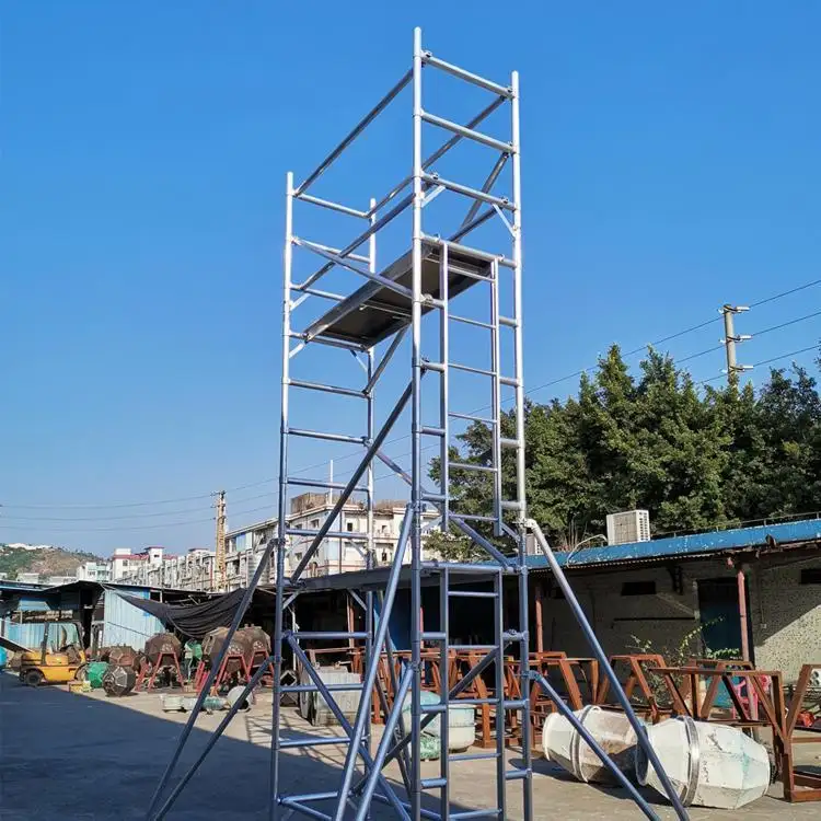 SONGMAO 6m 10m 12m Aluminium Scaffold Tower Mobile Adjustable For Construction