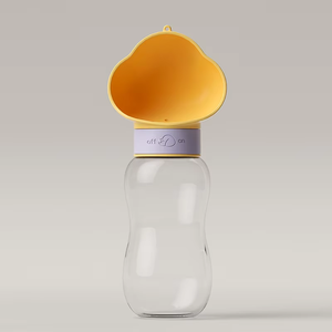 2 en 1 350ml + 200ml Botella de agua de viaje portátil para perros Alimentador de alimentos para mascotas Contenedor Taza para beber para perros Salir - Product Image 3