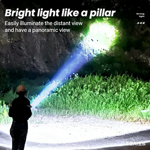 Lampe torche d'urgence extérieure haute puissance longue portée, projecteur multifonctionnel rechargeable avec lumière latérale, grande capacité longue autonomie - Product Image 3