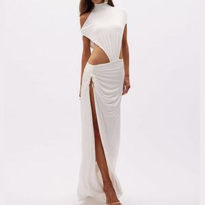 เดรสยาวคอสูงคุณภาพสูงสำหรับผู้หญิง ทรงเข้ารูป เซ็กซี่ เนื้อผ้านุ่ม - Product Image 1