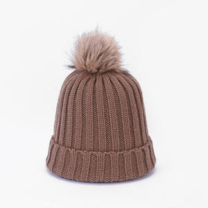Mode tricot chaud crâne casquette 100% acrylique hiver chapeaux <span class=keywords><strong>pompon</strong></span> <span class=keywords><strong>bonnet</strong></span> chapeau pour les femmes avec <span class=keywords><strong>pompon</strong></span> - Product Image 6
