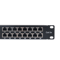 Kualitas Tinggi Perisai FTP 24 Port RJ45 Cat5e Cat6 Panel Patch Jaringan dengan PCB Keystone Jack