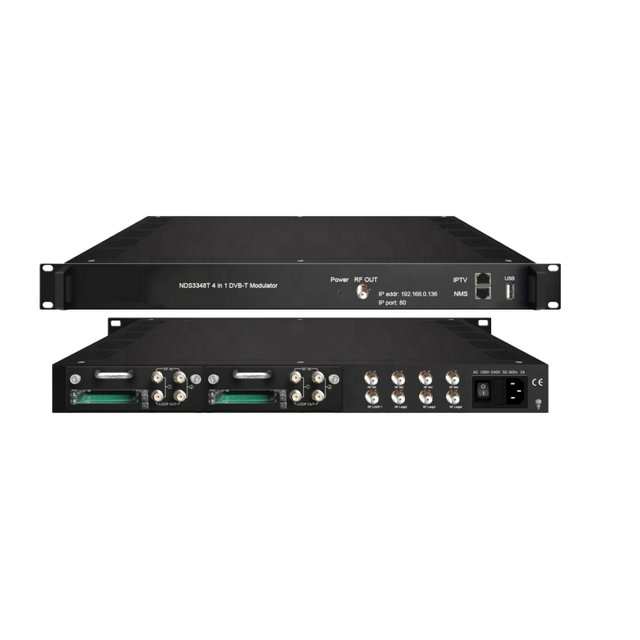 TL-3348T/C 8 DVB-S2 FTA Tuner+ 4 DVB-T2 Tuner Input to DVB-T/C Transmodulator Support BISS CAM Slot for Decrypt Charge TV