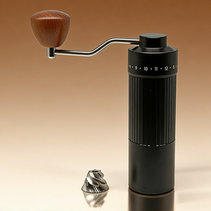 เครื่องบดกาแฟแบบปรับได้ด้วยมือ |   เครื่องบดกาแฟเอสเพรสโซแบบมือหมุน CNC สแตนเลส พร้อมด้ามจับอะลูมิเนียมอัลลอยด์และไม้วอลนัท - Product Image 1