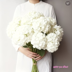 Amazonian White Hydrangea <b>Artificial</b> Flowers Ivory White UV Resistant Plastic Vines Wedding Decor - Product Image 5