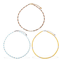 Colliers en perles de pierres naturelles bleues et jaunes, style bohème personnalisé, chaîne colorée, accessoires de bijoux permanents