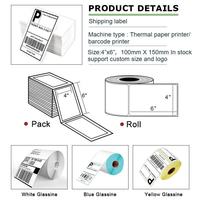 Étiquette thermique autocollante recyclable 110 mm 4x6 pour l'expédition, étiquette thermique de 4 pouces, autocollante, pour l'impression d'étiquettes