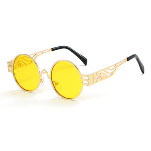 Lunettes <span class=keywords><strong>de</strong></span> soleil rondes steampunk à monture métallique, nouvelle mode, verres dégradés, légères - Product Image 4