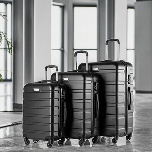 Valise personnalisée de marque, ensemble de bagages de voyage à roulettes pivotantes à <span class=keywords><strong>360</strong></span> degrés, 20/24/28 pouces, avec poignée télescopique en fer pour les longs séjours - Product Image 1