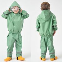 OEM Kinder Mädchen Jungen Wasserdichtes PU-gefüttertes Regenoutfit Set Jacke Hose Overall Winter Fleece Oberbekleidung Regenmantel