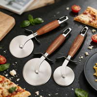 Couteau à pizza pliable en acier inoxydable, coupe-croûte rond, outil spécial pour hôtel et maison, lame en acier 430 de qualité commerciale