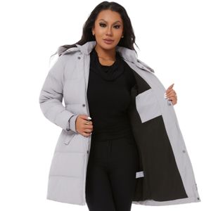 Oelise Damen <span class=keywords><strong>Winter</strong></span> Dicker Puffer mantel Solide atmungsaktive gewebte Front Reiß verschluss Warme Schnee jacke mit abnehmbarer Kapuze - Product Image 5