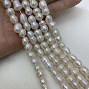 Collar de Perlas de Agua Dulce Naturales Nuevas, Perlas de Forma Barroca de 8 Caras, Perlas Semiterminadas de Color Blanco y Negro, Cuentas Sueltas - Product Image 3