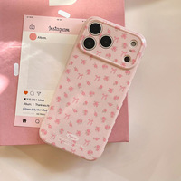 Nouvelle coque de téléphone portable à motif floral et nœud papillon pour iPhone 13 14 15 16 17 Pro Max, coque de protection antichoc